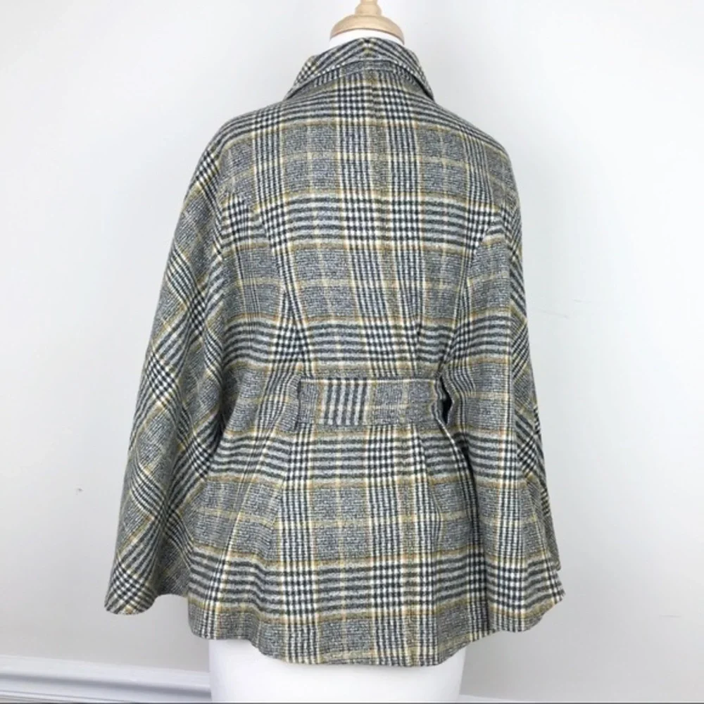 New York and Company plaid cape poncho